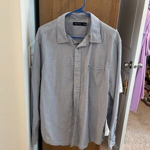 Nautica Men's Blue Checkered Button Down Shirt